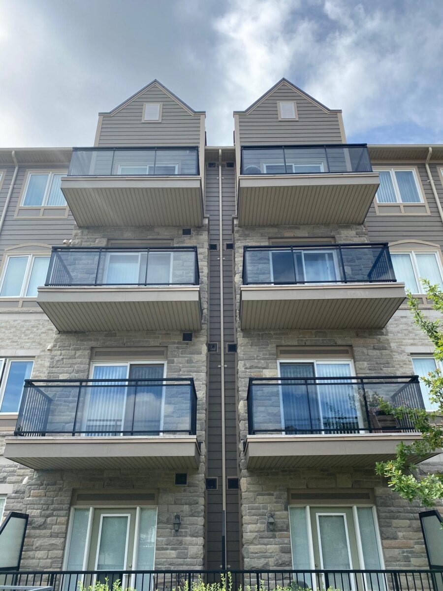 glass railing on balcony in Mississauga